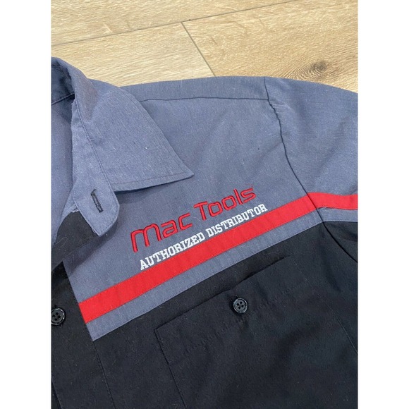 Mac Tools Men’s Black Red Short Sleeve Button Up Shirt Double Sided Large L - Picture 4 of 7